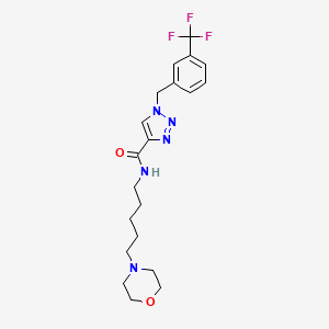 molecular formula C20H26F3N5O2 B5023352 N-[5-(4-morpholinyl)pentyl]-1-[3-(trifluoromethyl)benzyl]-1H-1,2,3-triazole-4-carboxamide 