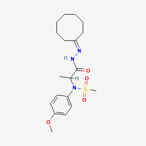 N-[2-(2-cyclooctylidenehydrazino)-1-methyl-2-oxoethyl]-N-(4-methoxyphenyl)methanesulfonamide