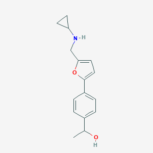 molecular formula C16H19NO2 B502338 1-(4-{5-[(Cyclopropylamino)methyl]furan-2-yl}phenyl)ethanol 
