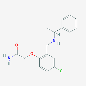 molecular formula C17H19ClN2O2 B502339 2-(4-Chloro-2-{[(1-phenylethyl)amino]methyl}phenoxy)acetamide 