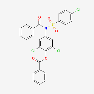 molecular formula C26H16Cl3NO5S B5023399 4-{benzoyl[(4-chlorophenyl)sulfonyl]amino}-2,6-dichlorophenyl benzoate 