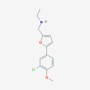 molecular formula C14H16ClNO2 B502341 N-{[5-(3-chloro-4-methoxyphenyl)furan-2-yl]methyl}ethanamine 