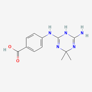 molecular formula C12H15N5O2 B5023415 4-[(4-amino-6,6-dimethyl-1,6-dihydro-1,3,5-triazin-2-yl)amino]benzoic acid 