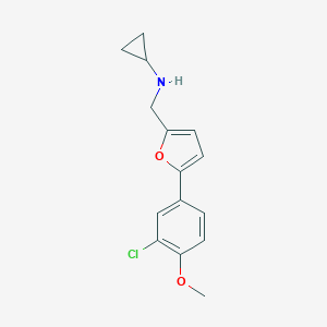 molecular formula C15H16ClNO2 B502343 N-{[5-(3-chloro-4-methoxyphenyl)furan-2-yl]methyl}cyclopropanamine 