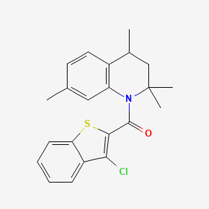 molecular formula C22H22ClNOS B5023486 1-[(3-chloro-1-benzothien-2-yl)carbonyl]-2,2,4,7-tetramethyl-1,2,3,4-tetrahydroquinoline 