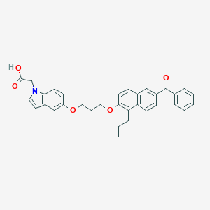 molecular formula C33H31NO5 B050235 2-{5-[3-(6-苯甲酰-1-丙基萘-2-氧基)丙氧基]吲哚-1-基}乙酸 CAS No. 853652-40-1
