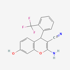 2-amino-7-hydroxy-4-[2-(trifluoromethyl)phenyl]-4H-chromene-3-carbonitrile