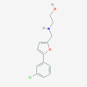 molecular formula C13H14ClNO2 B502352 2-({[5-(3-Chlorophenyl)furan-2-yl]methyl}amino)ethanol 