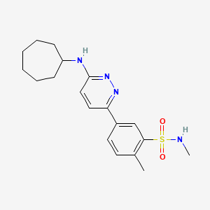 5-[6-(cycloheptylamino)-3-pyridazinyl]-N,2-dimethylbenzenesulfonamide