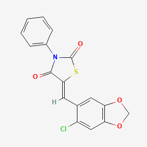 molecular formula C17H10ClNO4S B5023554 5-[(6-chloro-1,3-benzodioxol-5-yl)methylene]-3-phenyl-1,3-thiazolidine-2,4-dione 