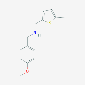 molecular formula C14H17NOS B502357 1-(4-methoxyphenyl)-N-[(5-methylthiophen-2-yl)methyl]methanamine 