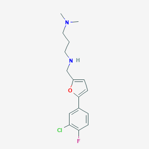 molecular formula C16H20ClFN2O B502358 N'-{[5-(3-chloro-4-fluorophenyl)furan-2-yl]methyl}-N,N-dimethylpropane-1,3-diamine 