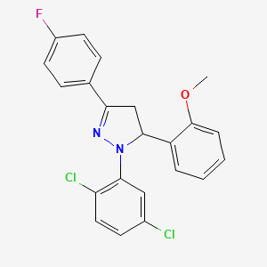 molecular formula C22H17Cl2FN2O B5023585 1-(2,5-dichlorophenyl)-3-(4-fluorophenyl)-5-(2-methoxyphenyl)-4,5-dihydro-1H-pyrazole 