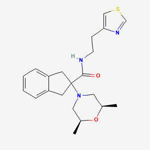 2-[(2R*,6S*)-2,6-dimethyl-4-morpholinyl]-N-[2-(1,3-thiazol-4-yl)ethyl]-2-indanecarboxamide