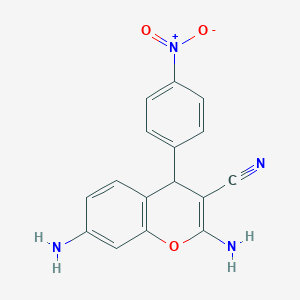 molecular formula C16H12N4O3 B5023608 2,7-diamino-4-(4-nitrophenyl)-4H-chromene-3-carbonitrile 