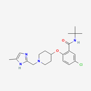 N-(tert-butyl)-5-chloro-2-({1-[(4-methyl-1H-imidazol-2-yl)methyl]-4-piperidinyl}oxy)benzamide