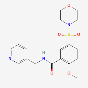 molecular formula C18H21N3O5S B5023618 2-methoxy-5-(4-morpholinylsulfonyl)-N-(3-pyridinylmethyl)benzamide 