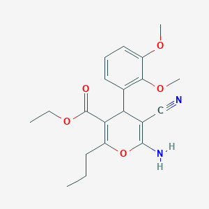 molecular formula C20H24N2O5 B5023624 ethyl 6-amino-5-cyano-4-(2,3-dimethoxyphenyl)-2-propyl-4H-pyran-3-carboxylate 