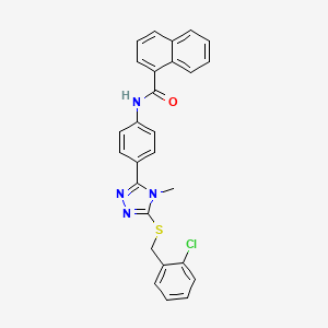 molecular formula C27H21ClN4OS B5023645 N-(4-{5-[(2-chlorobenzyl)thio]-4-methyl-4H-1,2,4-triazol-3-yl}phenyl)-1-naphthamide 