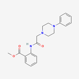 molecular formula C20H23N3O3 B5023646 methyl 2-{[(4-phenyl-1-piperazinyl)acetyl]amino}benzoate 