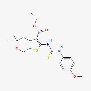 ethyl 2-({[(4-methoxyphenyl)amino]carbonothioyl}amino)-5,5-dimethyl-4,7-dihydro-5H-thieno[2,3-c]pyran-3-carboxylate