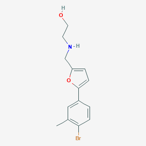 molecular formula C14H16BrNO2 B502367 2-({[5-(4-Bromo-3-methylphenyl)-2-furyl]methyl}amino)ethanol 