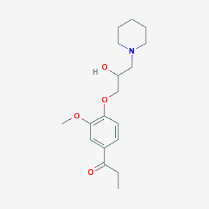 molecular formula C18H27NO4 B5023710 1-{4-[2-hydroxy-3-(1-piperidinyl)propoxy]-3-methoxyphenyl}-1-propanone 