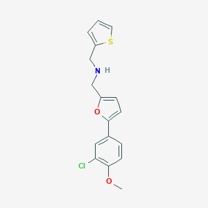 molecular formula C17H16ClNO2S B502372 1-[5-(3-chloro-4-methoxyphenyl)furan-2-yl]-N-(thiophen-2-ylmethyl)methanamine 