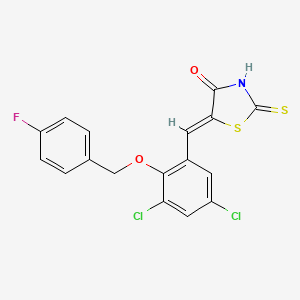 5-{3,5-dichloro-2-[(4-fluorobenzyl)oxy]benzylidene}-2-thioxo-1,3-thiazolidin-4-one