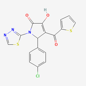 molecular formula C17H10ClN3O3S2 B5023748 5-(4-chlorophenyl)-3-hydroxy-1-(1,3,4-thiadiazol-2-yl)-4-(2-thienylcarbonyl)-1,5-dihydro-2H-pyrrol-2-one CAS No. 6240-28-4