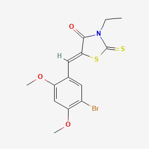 molecular formula C14H14BrNO3S2 B5023752 5-(5-bromo-2,4-dimethoxybenzylidene)-3-ethyl-2-thioxo-1,3-thiazolidin-4-one 