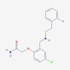 molecular formula C17H18ClFN2O2 B502377 2-[4-Chloro-2-({[2-(2-fluorophenyl)ethyl]amino}methyl)phenoxy]acetamide 