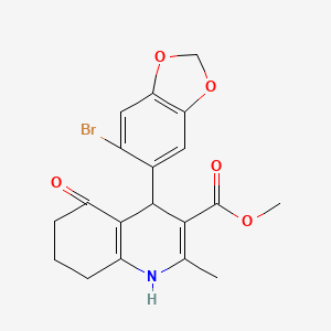 molecular formula C19H18BrNO5 B5023772 methyl 4-(6-bromo-1,3-benzodioxol-5-yl)-2-methyl-5-oxo-1,4,5,6,7,8-hexahydro-3-quinolinecarboxylate 