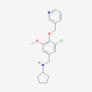 molecular formula C19H23ClN2O2 B502382 N-[3-chloro-5-methoxy-4-(pyridin-3-ylmethoxy)benzyl]cyclopentanamine 