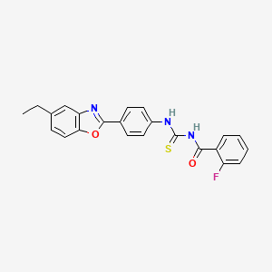 molecular formula C23H18FN3O2S B5023827 N-({[4-(5-ethyl-1,3-benzoxazol-2-yl)phenyl]amino}carbonothioyl)-2-fluorobenzamide 