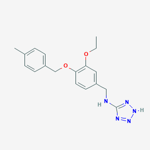 molecular formula C18H21N5O2 B502383 N-{3-ethoxy-4-[(4-methylbenzyl)oxy]benzyl}-N-(2H-tetraazol-5-yl)amine 