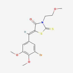 molecular formula C15H16BrNO4S2 B5023847 5-(3-bromo-4,5-dimethoxybenzylidene)-3-(2-methoxyethyl)-2-thioxo-1,3-thiazolidin-4-one 