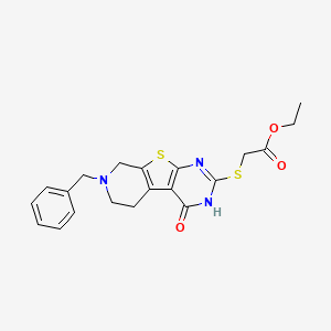 ethyl [(7-benzyl-4-oxo-3,4,5,6,7,8-hexahydropyrido[4',3':4,5]thieno[2,3-d]pyrimidin-2-yl)thio]acetate