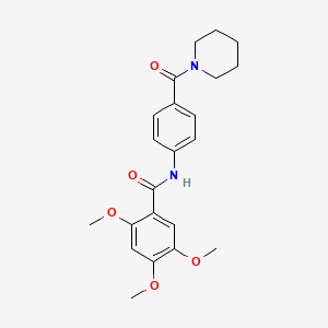 molecular formula C22H26N2O5 B5023887 2,4,5-trimethoxy-N-[4-(1-piperidinylcarbonyl)phenyl]benzamide 