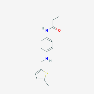 molecular formula C16H20N2OS B502389 N-(4-{[(5-methyl-2-thienyl)methyl]amino}phenyl)butanamide 