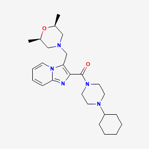 2-[(4-cyclohexyl-1-piperazinyl)carbonyl]-3-{[(2R*,6S*)-2,6-dimethyl-4-morpholinyl]methyl}imidazo[1,2-a]pyridine