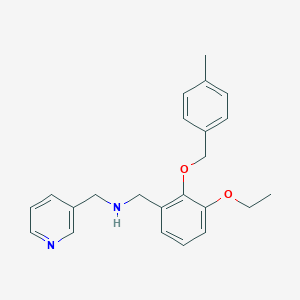 molecular formula C23H26N2O2 B502393 1-{3-ethoxy-2-[(4-methylbenzyl)oxy]phenyl}-N-(pyridin-3-ylmethyl)methanamine 