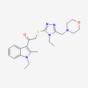 molecular formula C22H29N5O2S B5023944 1-(1-ethyl-2-methyl-1H-indol-3-yl)-2-{[4-ethyl-5-(4-morpholinylmethyl)-4H-1,2,4-triazol-3-yl]thio}ethanone 