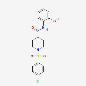 molecular formula C18H19ClN2O4S B5023949 1-[(4-chlorophenyl)sulfonyl]-N-(2-hydroxyphenyl)-4-piperidinecarboxamide 