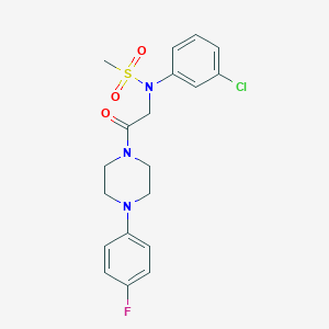 molecular formula C19H21ClFN3O3S B5023954 N-(3-chlorophenyl)-N-{2-[4-(4-fluorophenyl)-1-piperazinyl]-2-oxoethyl}methanesulfonamide 