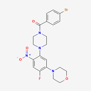 molecular formula C21H22BrFN4O4 B5023956 4-{5-[4-(4-bromobenzoyl)-1-piperazinyl]-2-fluoro-4-nitrophenyl}morpholine 