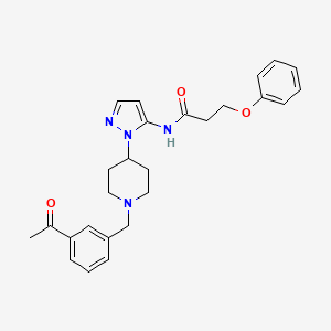 N-{1-[1-(3-acetylbenzyl)-4-piperidinyl]-1H-pyrazol-5-yl}-3-phenoxypropanamide