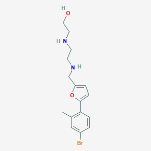 molecular formula C16H21BrN2O2 B502398 2-{[2-({[5-(4-Bromo-2-methylphenyl)furan-2-yl]methyl}amino)ethyl]amino}ethanol 
