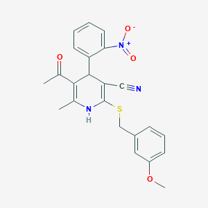 5-acetyl-2-[(3-methoxybenzyl)thio]-6-methyl-4-(2-nitrophenyl)-1,4-dihydro-3-pyridinecarbonitrile