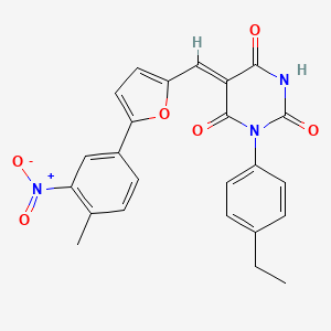 1-(4-ethylphenyl)-5-{[5-(4-methyl-3-nitrophenyl)-2-furyl]methylene}-2,4,6(1H,3H,5H)-pyrimidinetrione